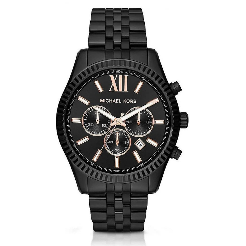 MK Michael Kors MK8467 Lexington Chronograph Black Dial Black