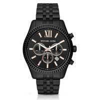 Michael Kors MK8467 Lexington Chronograph Black Dial Black Steel Strap Men's  Watch