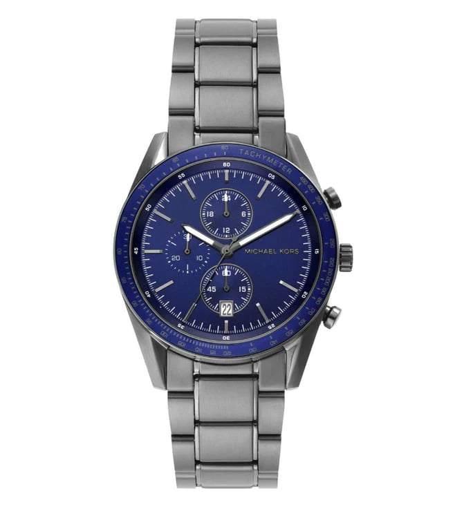 Michael Kors MK9111 Accelerator Chronograph Blue Dial Gunmetal Men’s Watch