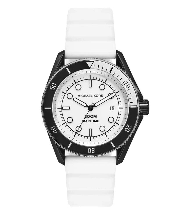 Michael Kors MK9159 Maritime White Dial Silicone Band Men's Watch