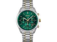 Hugo Boss 1513878 Champion Chronograph Green Dial Two Tone Steel Strap Men's Watch