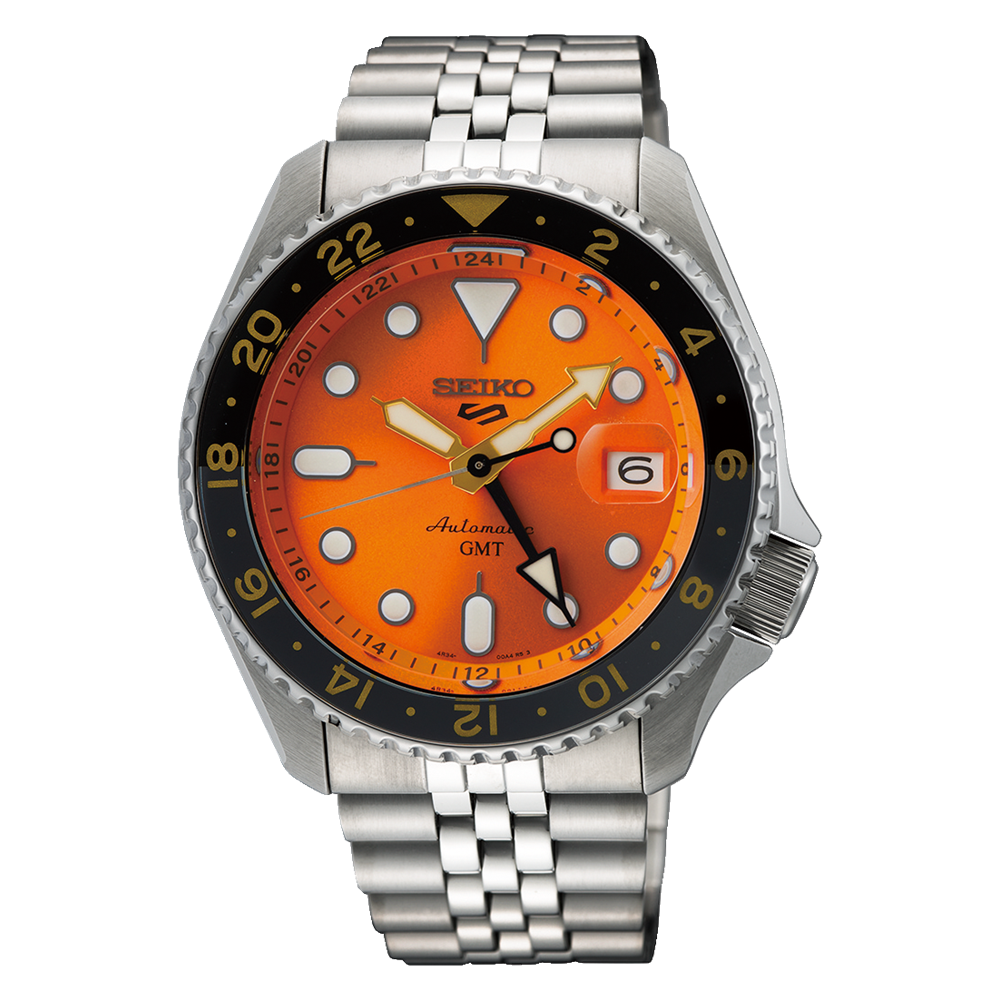 Seiko SSK005K1 5 Sports GMT Automatic Orange Dial Men's Watch