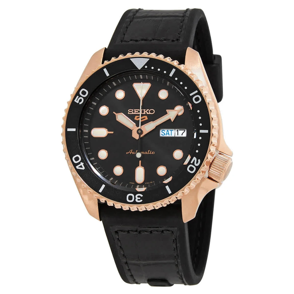 Seiko SRPD76K1 5 Sports Black Silicone Strap Men's Watch