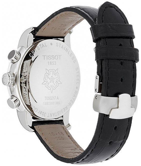Tissot T050.217.16.052.01 Dressport Chronograph Black Leather Ladies Watch - WATCH ACES