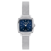 Tissot T058.109.11.041.00 Lovely Square Blue Dial Silver Mesh Bracelet Women's Watch