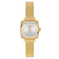 Tissot T058.109.33.031.00 Lovely Square Silver Dial Gold Mesh Bracelet Women's Watch