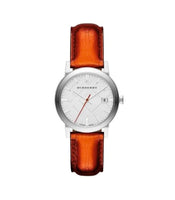 Reloj Burberry BU9121 The City para mujer con correa de piel y esfera plateada