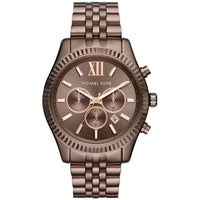 Michael Kors MK8522 Lexington Chronograph Brown Dial Brown Steel Strap Men's Watch