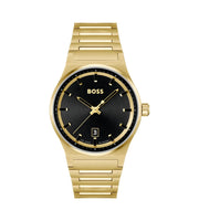 Hugo Boss 1514077 Candor Black Dial Gold Stainless Steel Bracelet Men’s Watch