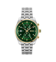 Hugo Boss 1514195 SkyTraveller Green Dial Two-Tone Stainless Steel Bracelet Men’s Watch