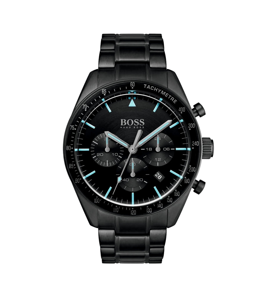 Hugo Boss 1513675 Trophy Black Dial Black Stainless Steel Bracelet Men's Watch