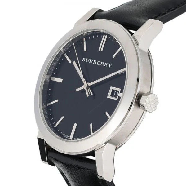 Burberry BU9009 Leather Strap Check Dial Men's Watch