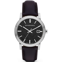 Burberry BU9009 Leather Strap Check Dial Men's Watch