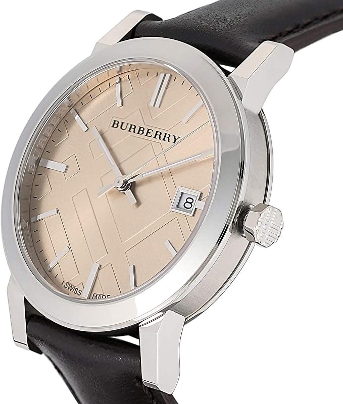 Burberry BU9011 Beige Dial Brown Leather Men's Watch