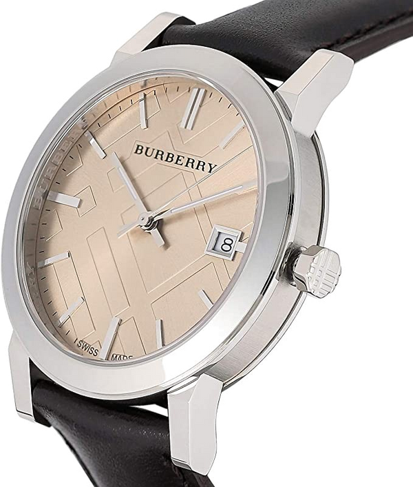 Burberry BU9011 Beige Dial Brown Leather Men's Watch