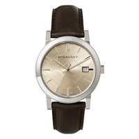 Burberry BU9011 Beige Dial Brown Leather Men's Watch