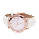 Burberry BU9012 Large Check White Leather Strap Women's Watch