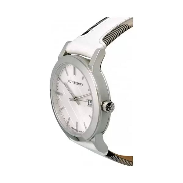 Burberry BU9019 White Leather Strap Women's Watch