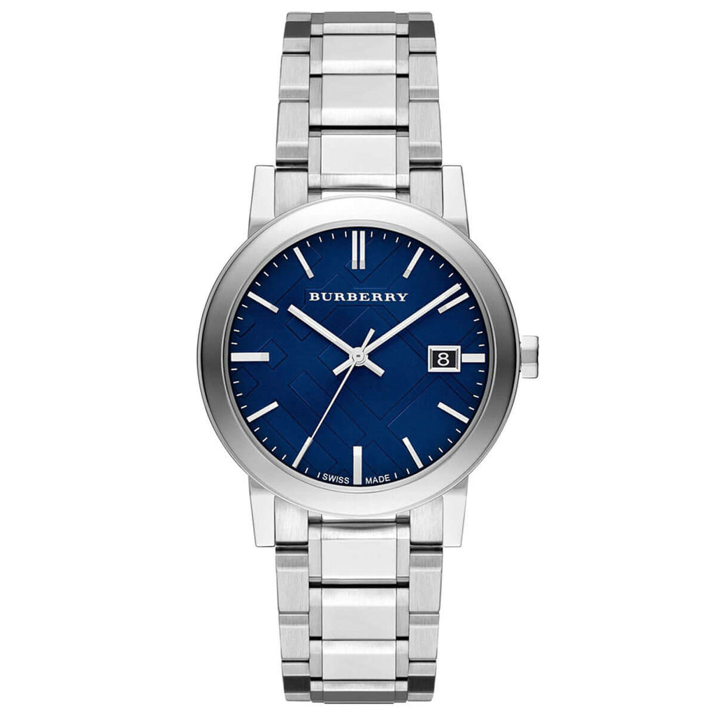 Burberry BU9031 Blue Check Stamped Dial Men's Watch