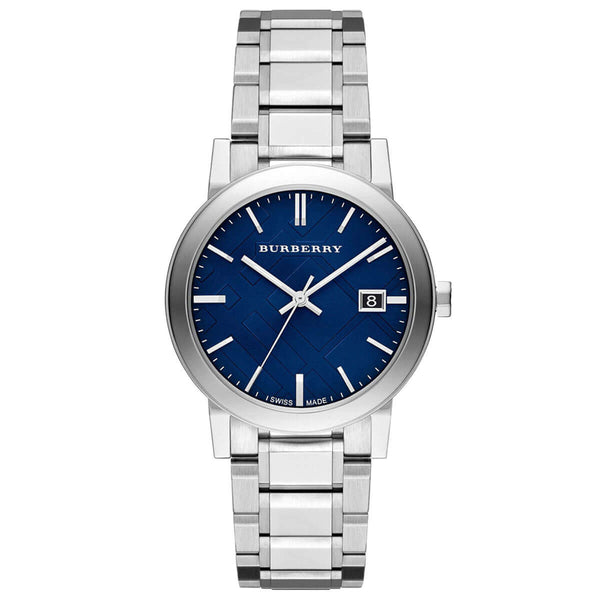 Burberry BU9031 Blue Check Stamped Dial Men's Watch – WATCH ACES