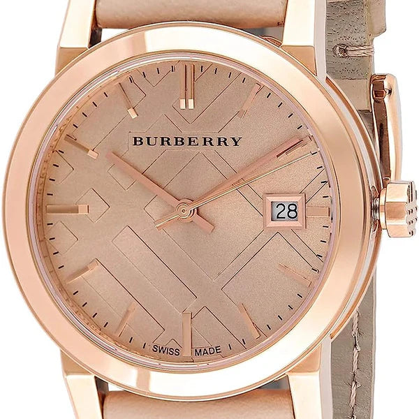 Burberry Watch Bu9109 Burberry Women's Bu9109 Beige Leather Strap