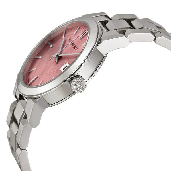 Burberry BU9124 Pink Check Stamped Women's Watch