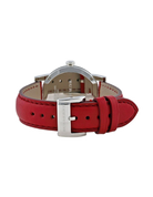 Burberry BU9129 White Silver Dial Red Leather Women's Watch