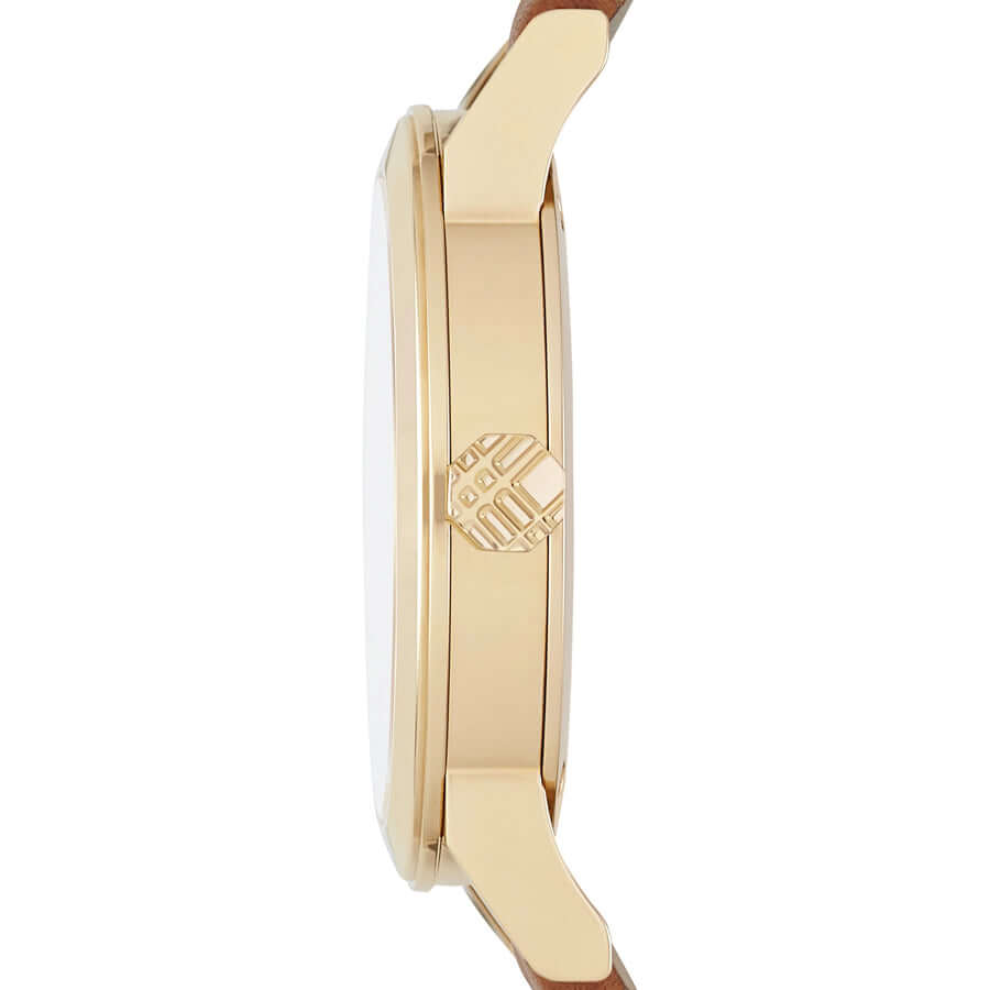 Burberry BU9133 Tan Leather and Fabric Trim Women's Watch