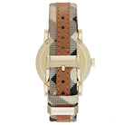 Burberry BU9133 Tan Leather and Fabric Trim Women's Watch
