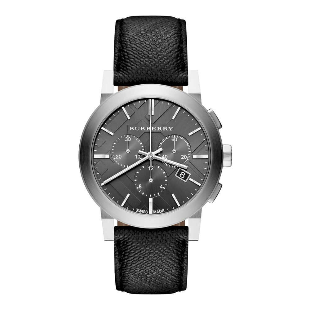 Burberry BU9362 Grey Dial Black Leather Men's Watch