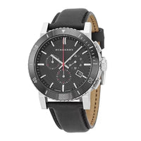 Burberry BU9382 The City Black Dial Black Leather Strap Men's Watch