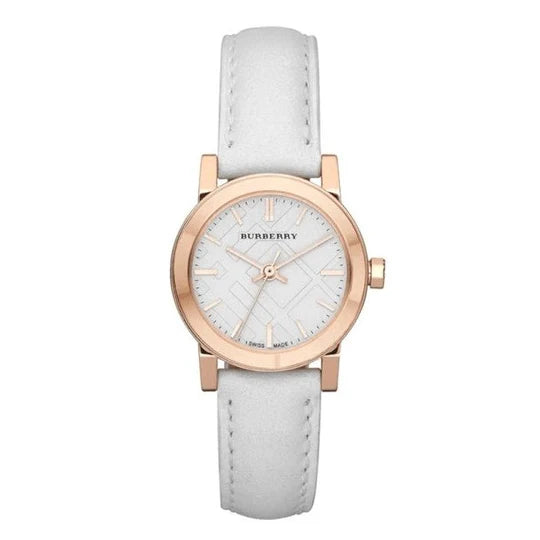 Burberry BU9209 The City White Dial White Leather Strap Women's Watch