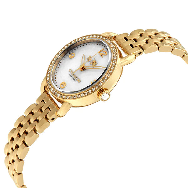 Coach 14502478 Delancey Gold Tone Stainless Mother of Pearl Dial Women Watch - WATCH ACES