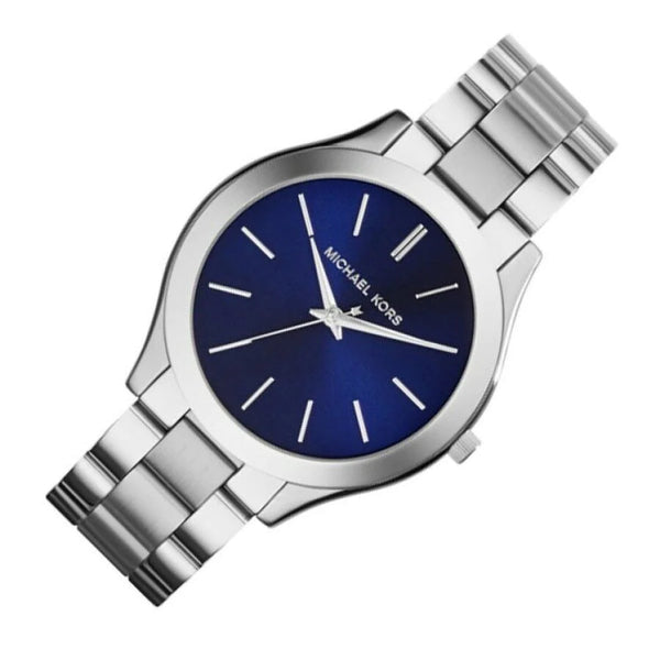 Michael Kors MK3379 Slim Runway Quartz Blue Dial Silver Steel Strap Women's Watch