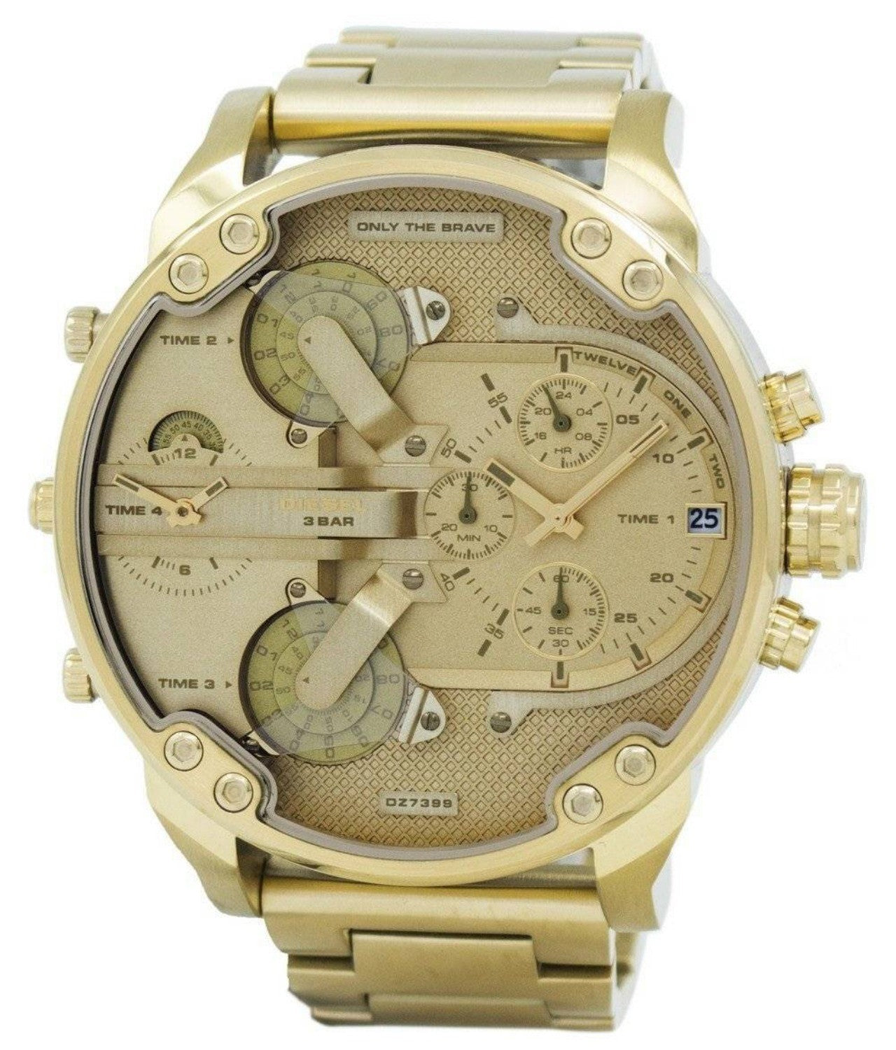 ドナルディー Diesel Men's Chronograph Mr. Daddy 2.0 Black Leather Strap Watch