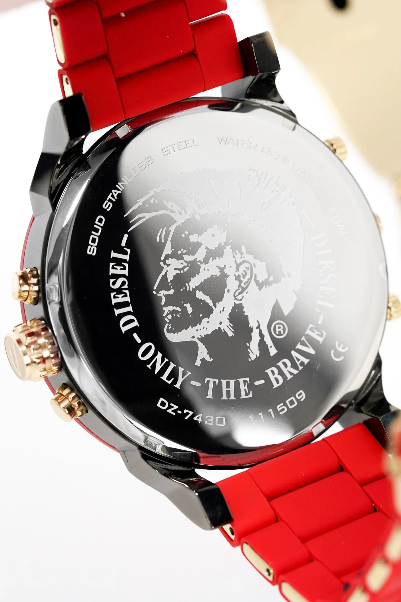 Diesel DZ7430 Mr Daddy 2.0 Chronograph Red Rubber Strap Men's Watch