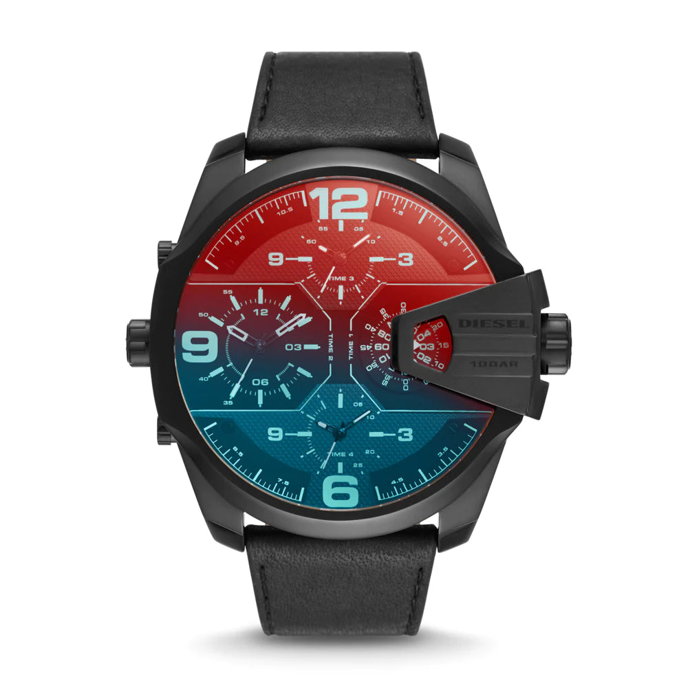 Dk+デリーPD Diesel DZ7446 Chief Three-Hand Black Leather Watch