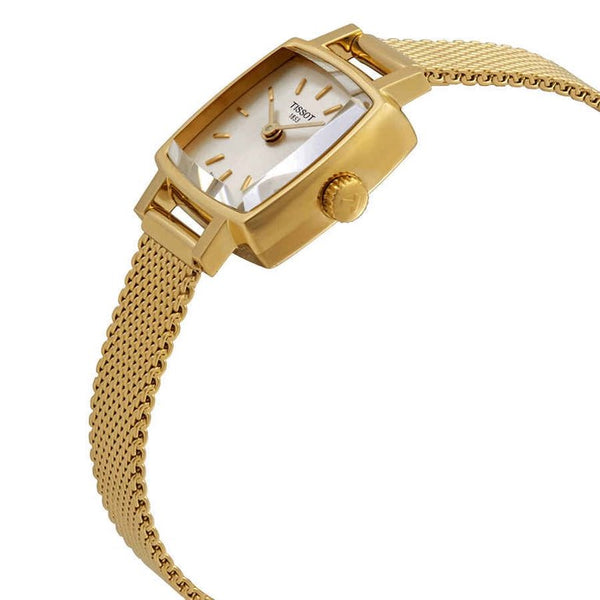 Tissot T058.109.33.031.00 Lovely Square Silver Dial Gold Mesh Bracelet Women's Watch