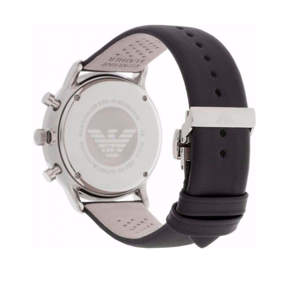 Emporio Armani AR0397 Black Leather Men's Watch