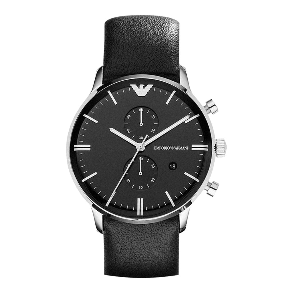 Emporio Armani AR0397 Black Leather Men's Watch