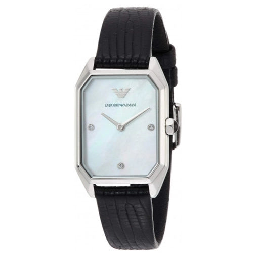 Emporio Armani AR11148 Quartz White Dial Two-Hand store Black Leather Ladies Watch