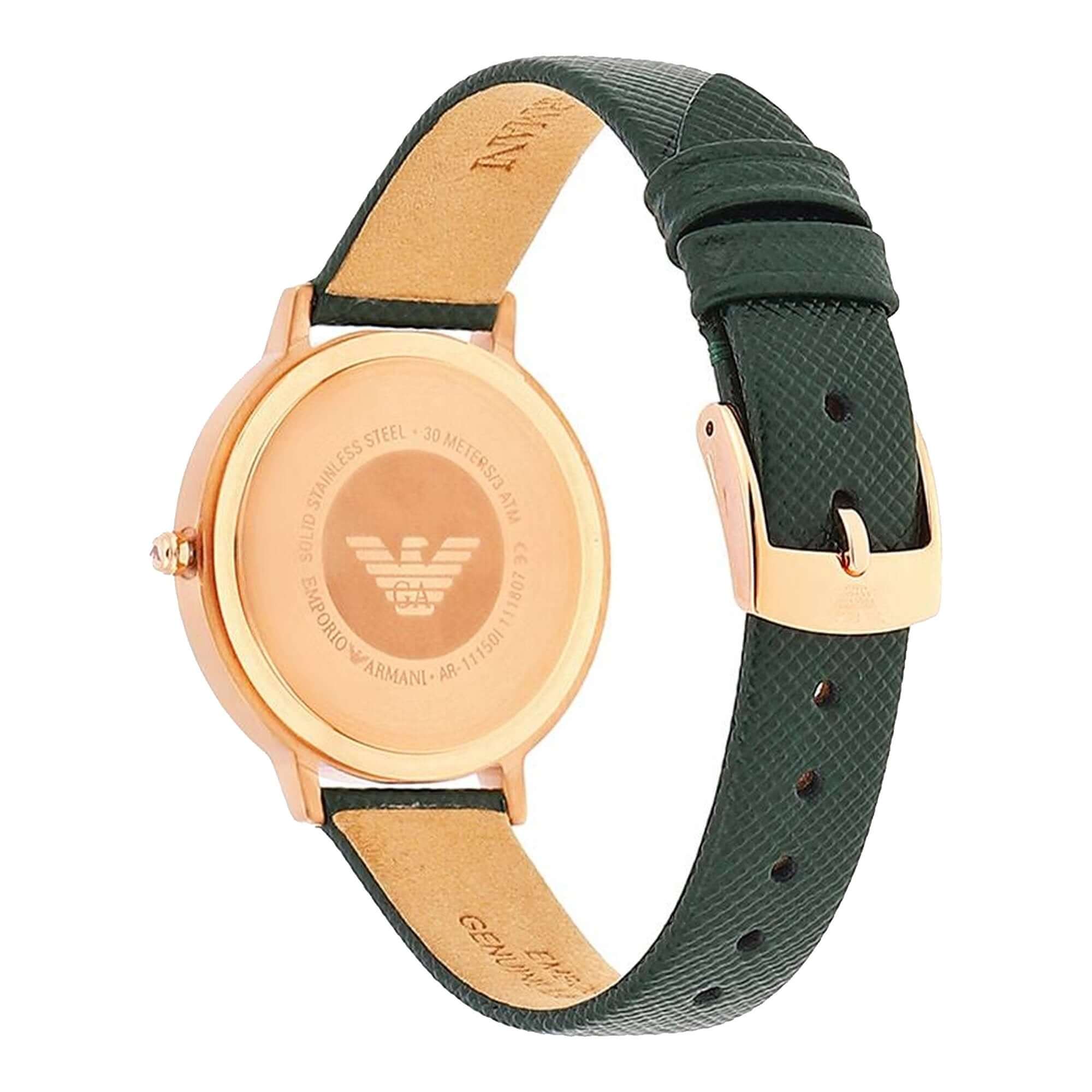 Emporio Armani AR11150 Green Leather Women's Watch