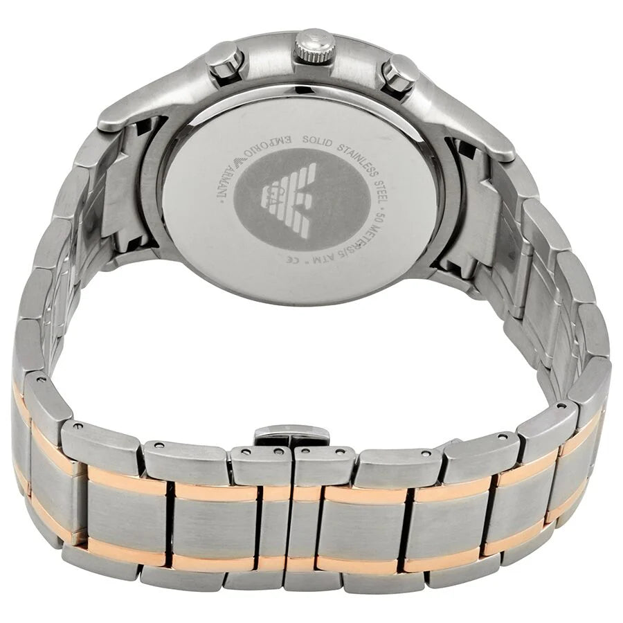 特価！Emporio Armani Men's Chronograph Two-Tone AR11165 Emporio AR11165 Armani Black Dial Men's