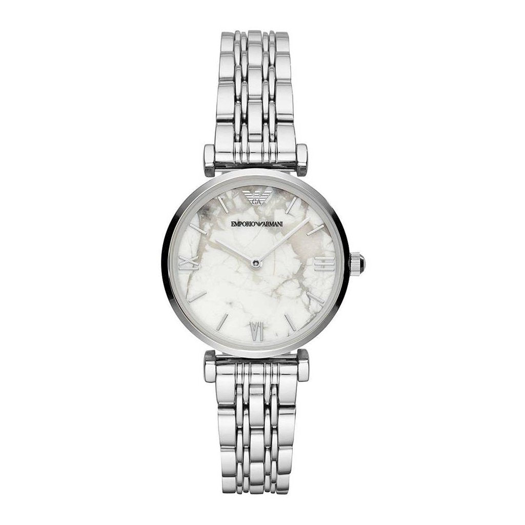 Emporio Armani AR11170 White Marble Dial Women's Watch