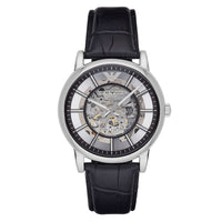 Emporio Armani AR1981 Skeleton Dial Leather Men's Watch