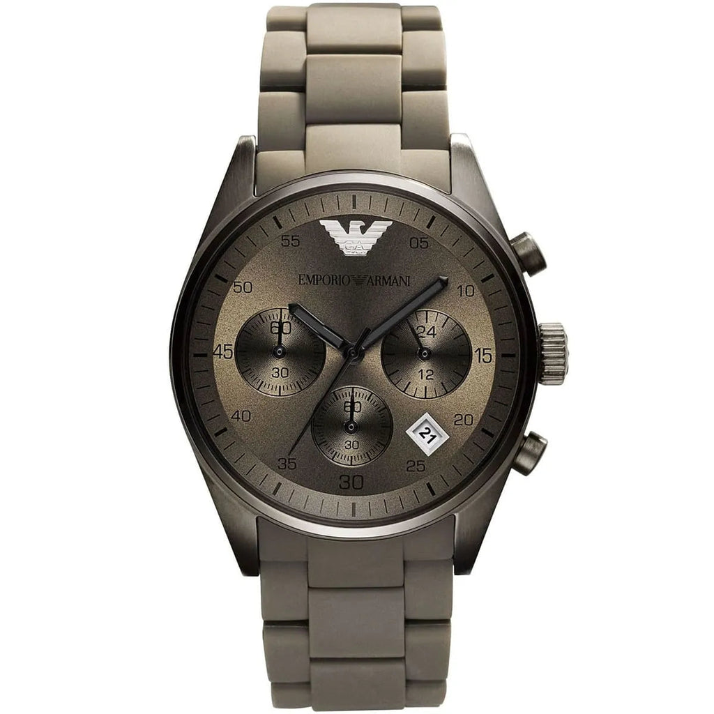 Emporio Armani AR5950 Brown Silicone Quartz Mens Watch