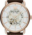 Emporio Armani AR60027 Aviator Automatic White Skeleton Dial Men's Watch