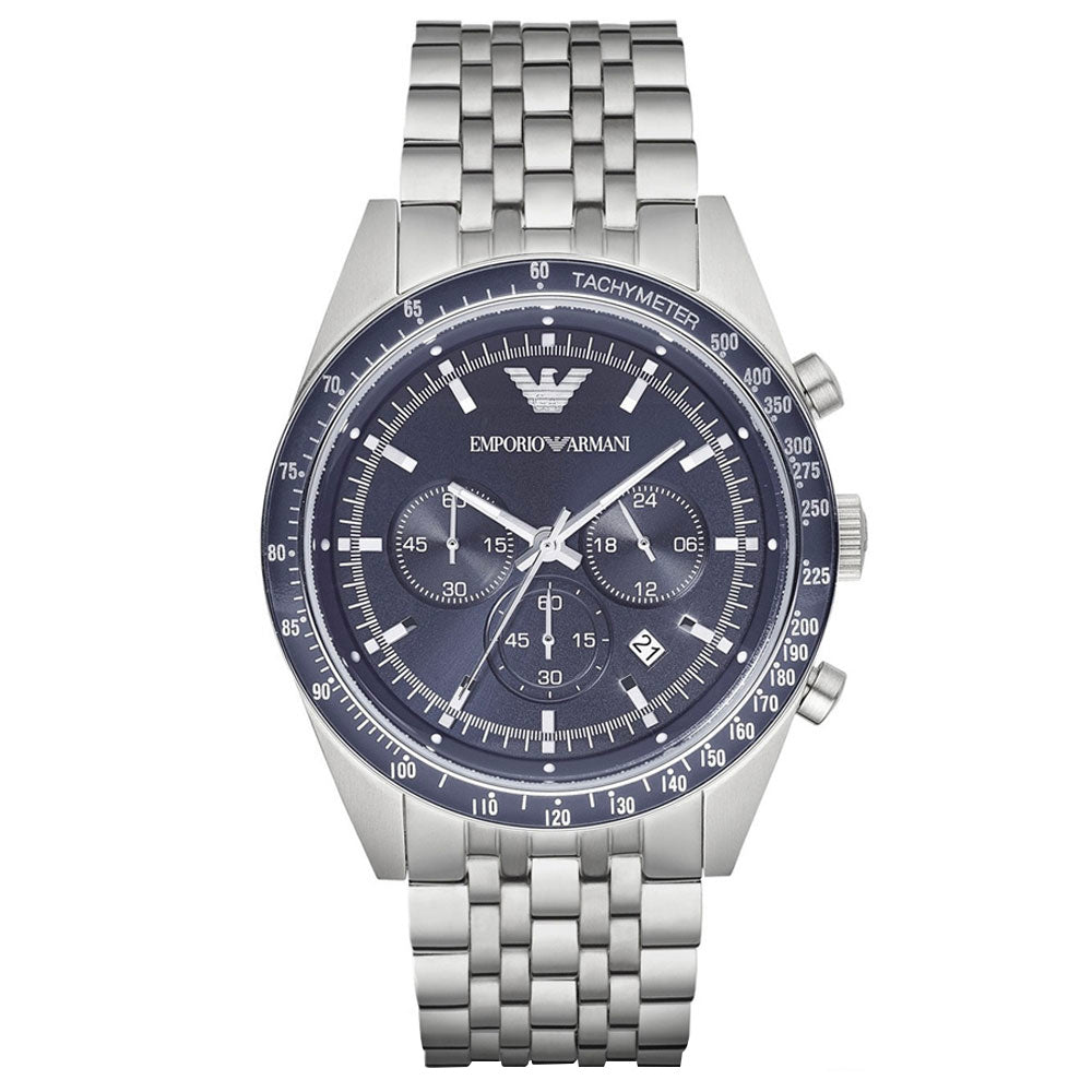 EMPORIO ARMANI カシミヤ100 XXL 52位 Emporio AR6072 Armani Blue Dial Men's