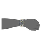 Emporio Armani AR8030 Tazio Chronograph Blue Dial Gold Silver Stainless Steel Strap Mens Watch