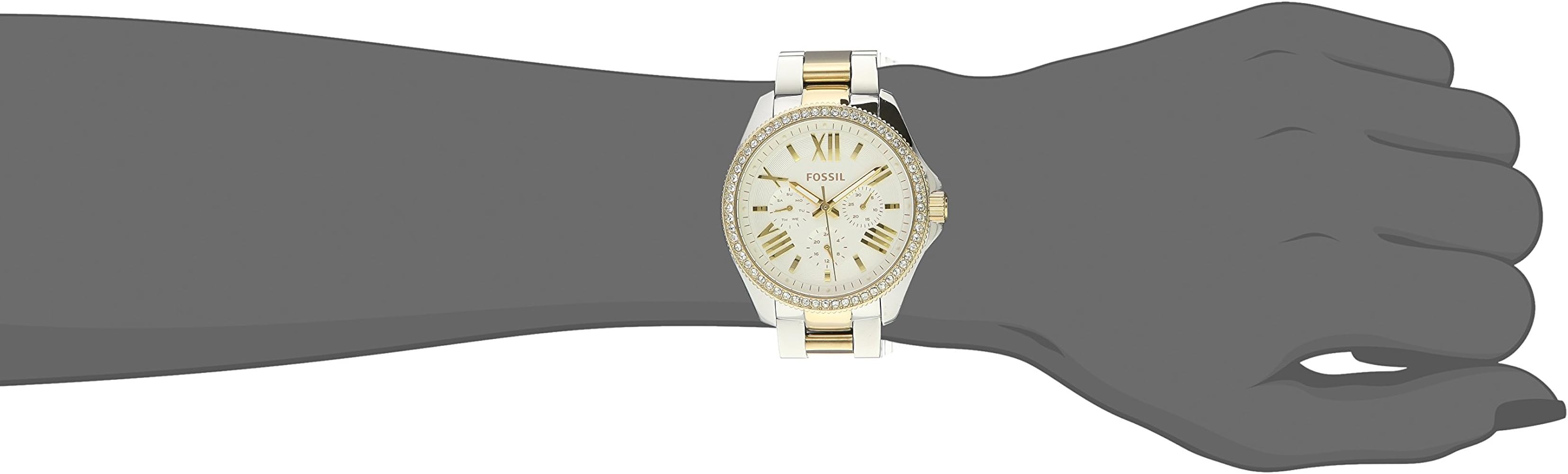 Fossil AM4543 Cecile Silver Dial Two-tone Women's Watch
